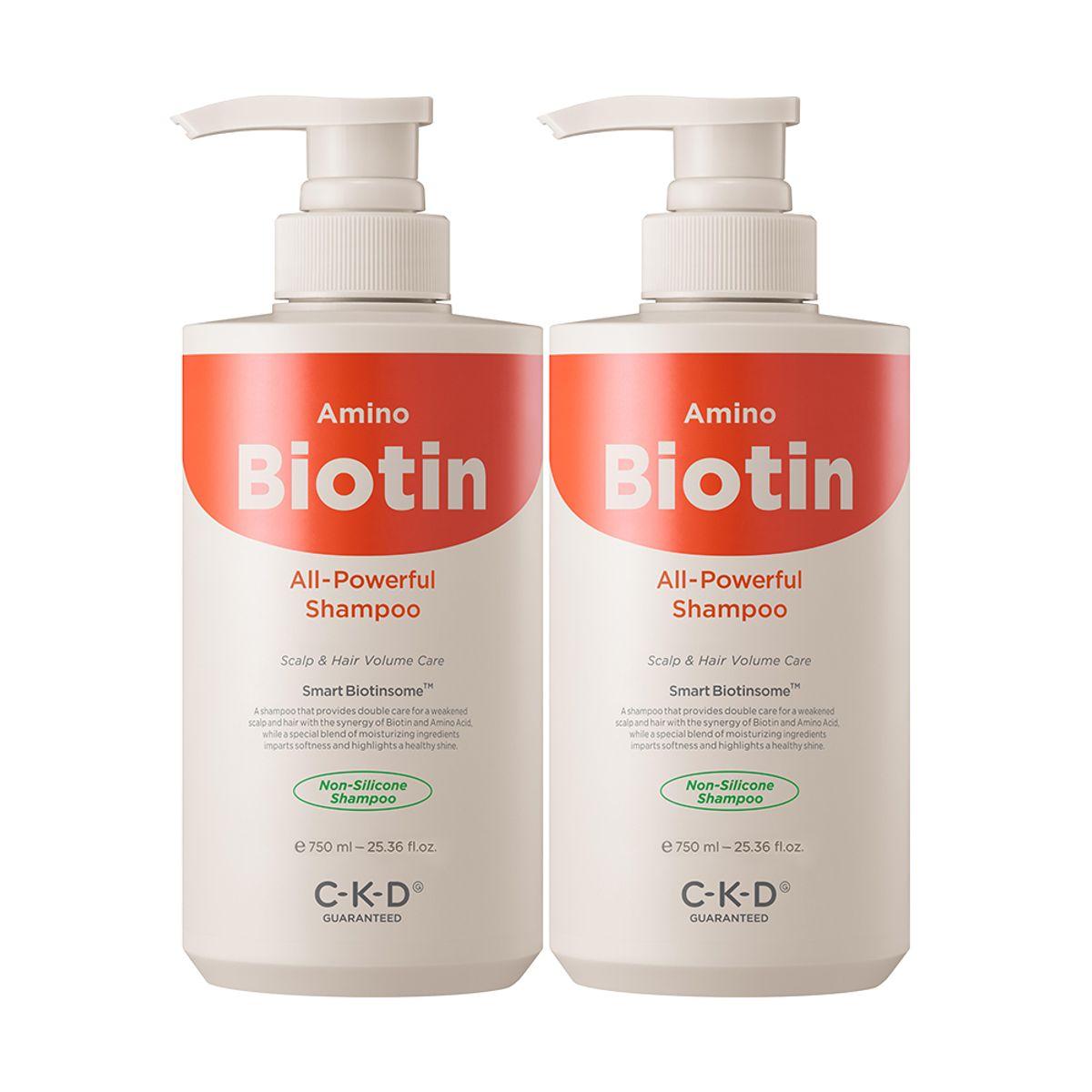 Amino Biotin All Powerful Shampoo 750ml 2 bottles