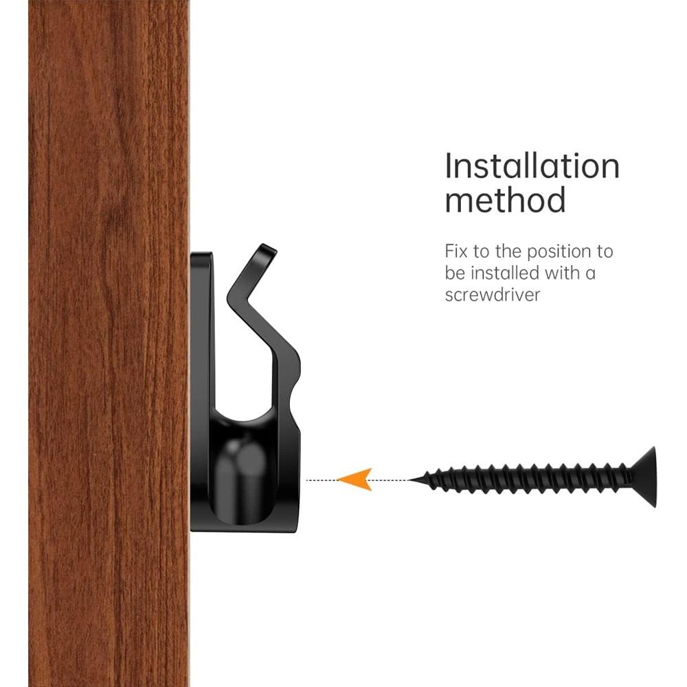 100-Pack String Light Hooks With Screws – White/Black Screw Hooks For Christmas Lights, Fairy Lights – Indoor/Outdoor, 10 Lbs Capacity