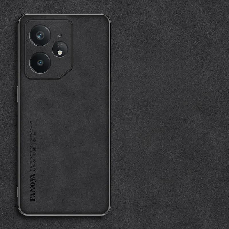 

Для Realme NEO 7 GT 7 Pro Роскошный жесткий чехол из кожи Skinsheep для Realme NEO7 GT7pro 6 T NEO 6 SE Защитный противоударный матовый силиконовый бампер Realme GT NEO 6 чёрный