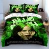 Green Themed Singer Bedding Set Bedding Duvet Cover Set Duvet Cover Pillowcases (1*Duvet Cover 2*Pillowcases, Without Duvet Insert)