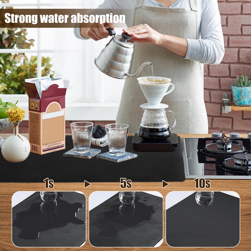 Absorberende Koffiemat Verbergt Vlekken Rubberen Achterkant Afdruipmatten Anti-Slip Afvoerende Mat Koffiezetapparaat Espressomachine Placemat