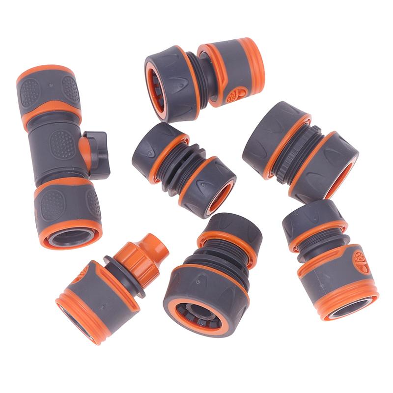 2Pcs 1/2" 3/4" Garden Hose Adapter Quick Connector Stop Plug Coupler Joint Water Irrigation Tube Repair Extender Pipe Fittings