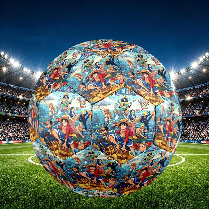 One Piece Print Size 5 Soccer Ball, PU Wear Resistant Football for Match Training and Daily Practice, Birthday Gift for Soccer Fans