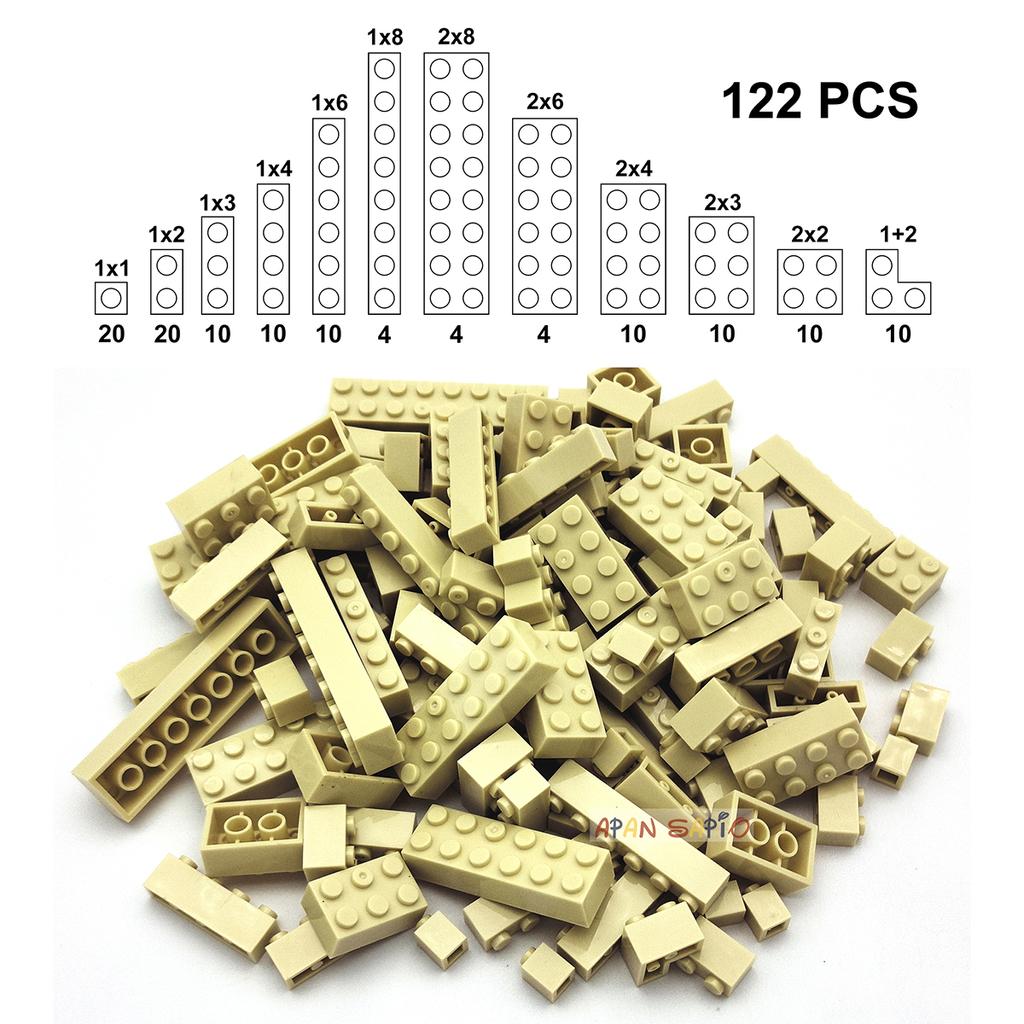 122pcs Thick Figures Bricks 12 Size DIY Building Blocks Educational Creative Size Compatible With 3001 Plastic Toys for Children
