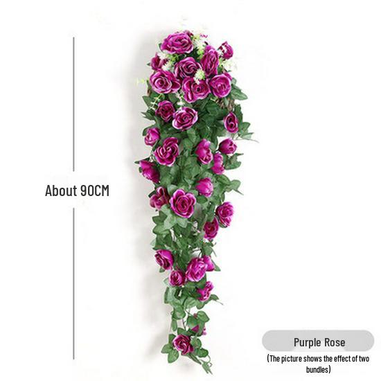 Künstliche Orchideen- & Rosen-Ranken-Hängeampel - Dekorative Zimmerbegrünung für Wohnzimmer