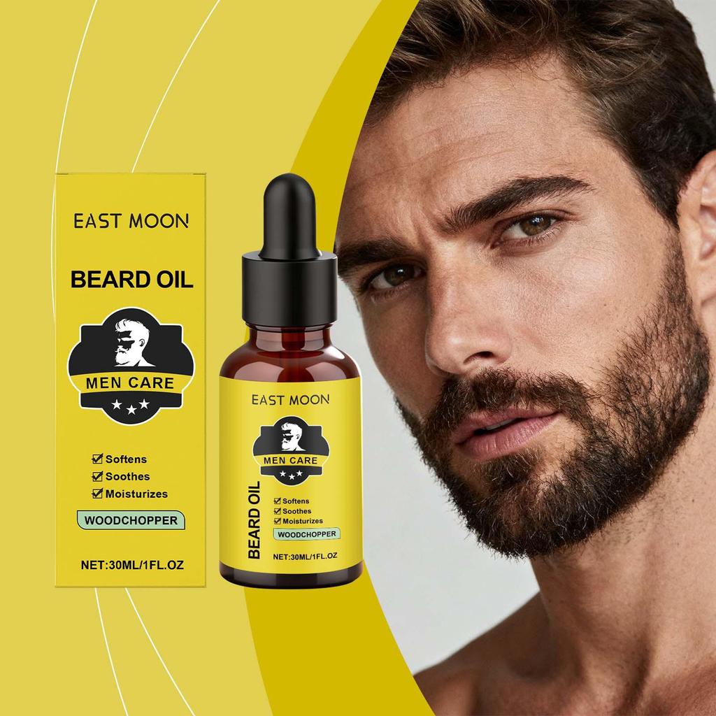 East Moon Men's Refreshing Beard Oil - Non-Greasy, Nourishing, Soothing, and Styling Grooming Solution
