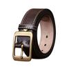 Handmade Retro Thick Thread Decoration Thickened First Layer Vegetable Tanned Leather Belt Men'S Genuine Leather Pin Buckle Versatile Casual Belt Men'