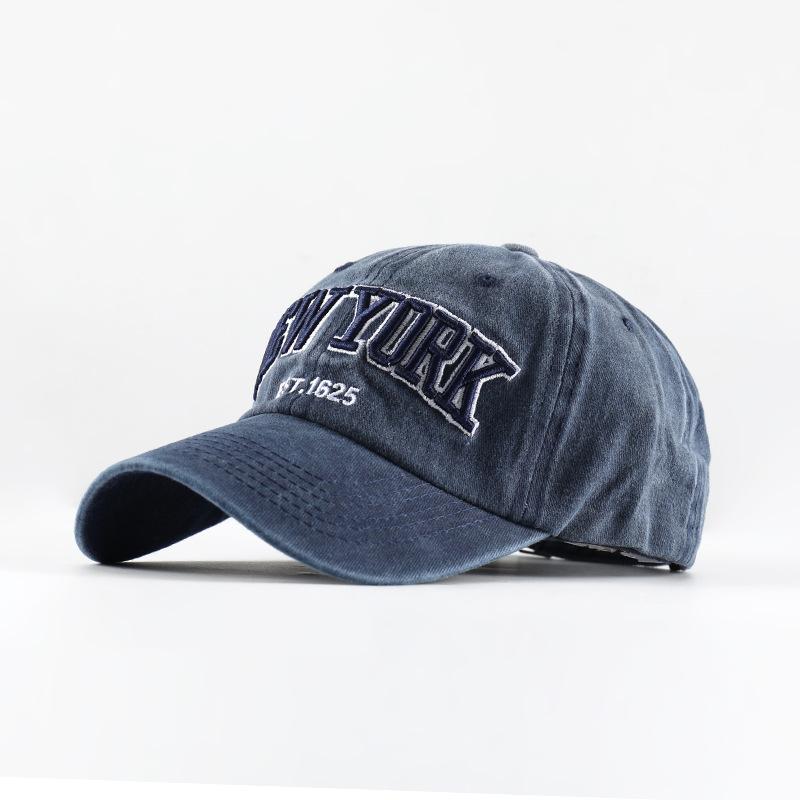 JM Hat Nieuwe gewassen katoenen pet NEW YORK geborduurde baseballpet pet pet zonnehoed geborduurde baseball vizier adjusable