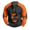 Halloween-Print - Herren Lockerer, Lässiger, Vielseitiger Rundhals Mehrfarbiger Pullover-Hoodie