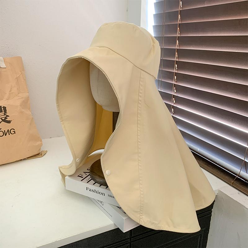 Summer sun protection hat women's big eaves UV protection shading shawl hat outdoor neck protection face bucket hat foldable