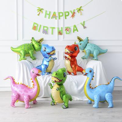 Büyük 4D Yürüyüş Dinozor Balonlar Jurassic Dinozor Parti Malzemeleri Çocuk Doğum Günü Süslemeleri Orman Ejderha Folyo Globos