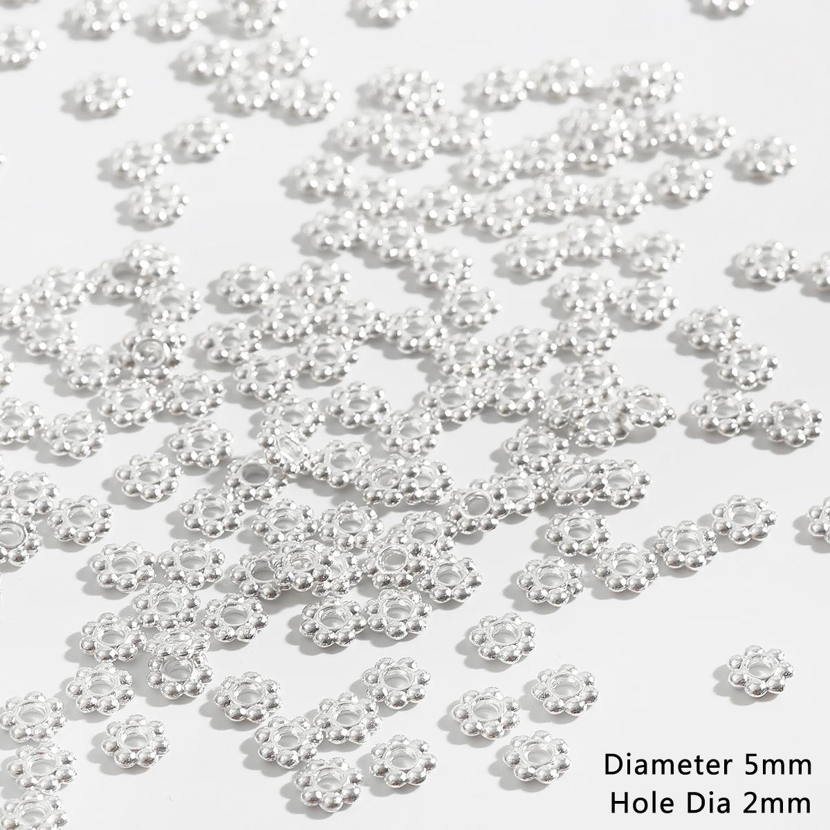 

200 шт., 4 мм, 5 мм, 6 мм, бусины-разделители для цветов ромашки, металлические тибетские серебряные бусины-разделители для изготовления ювелирных изделий 5mm