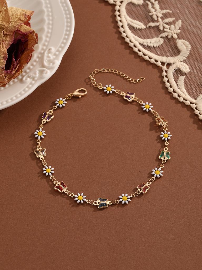 Summer Bohemia Crystal Cubic Zirconia Anklet For Women Girls Ankle Bracelet Leg Chain Beach Party Travel Foot Jewelry