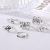 6pcs / Set Vintage Silver Women's Knuckle Ring Heart Ring Set Party Bohemian Jewelry