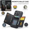 DG.MING M5 Series Zip RFID Multi Card Detachable Leather Phone Case