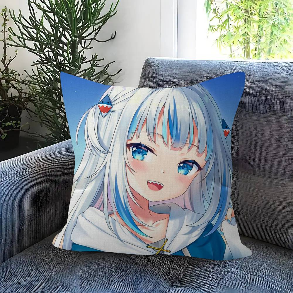 Anime Gawr cute Gura Personalized Pillow Cover Kids Bedroom Wild Party Decor Pillowcase kid Birthday shower Gift