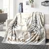 Winter Deer And Snowy Trees Home Customize Your Name Blankets Comfortable Soft Lightweight Allseason Blanket For Picnic Sofa Office Bed Living Room