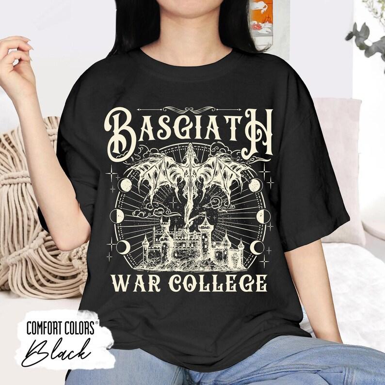 Basgiath War College Shirt Comfort Tee Fantasy Dragon Academy Shirt Fourth Wing Bookish Shirt Gift Fourth Wing Tshirts