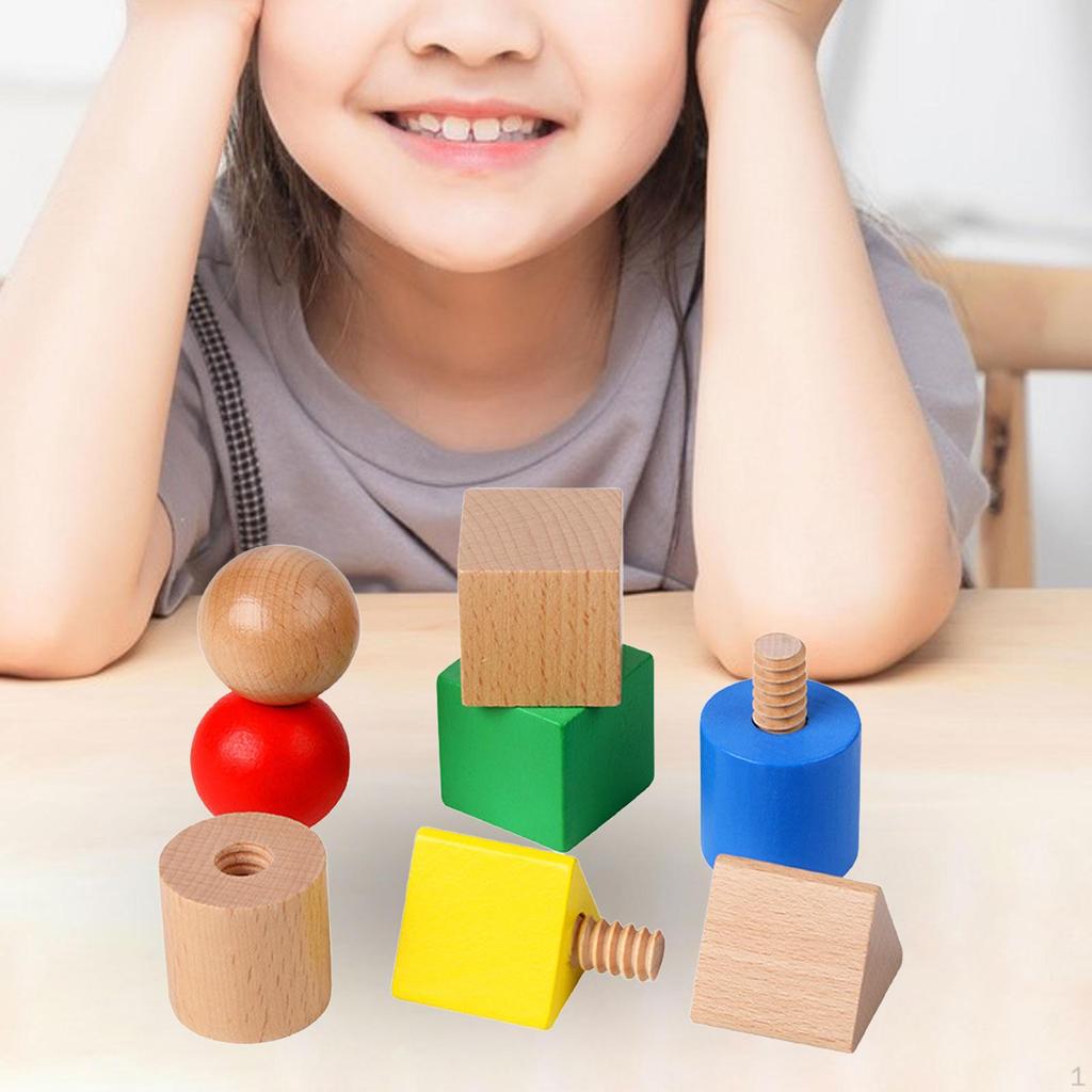 Montessori Sorting Games Sensory Toy Stacking Toys Shape Matching Nut for Age 1 2 3 4