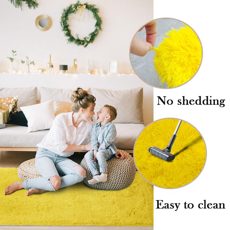 Soft Fluffy Carpet Pink Yellow White Multicolored Rug Decoration Bedroom Girl Large Carpet Plush For Living Room Mat Shaggy