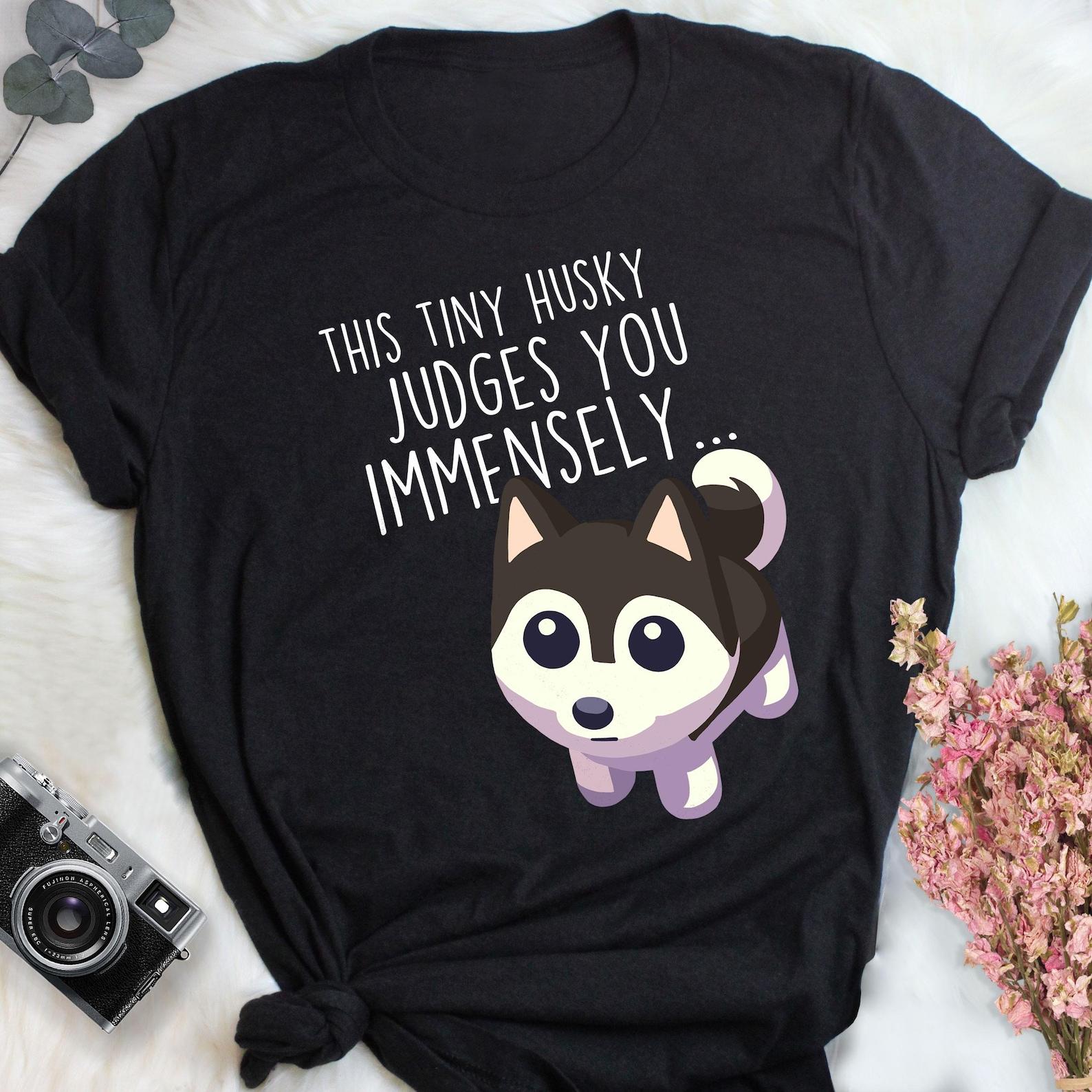 Black and White Husky Shirt,  , Pet Dog Lover Gift, Cute Siberian Husky T-shirt, Funny Husky Lover Tshirt, Furry Fandom, Mom, Dad 100