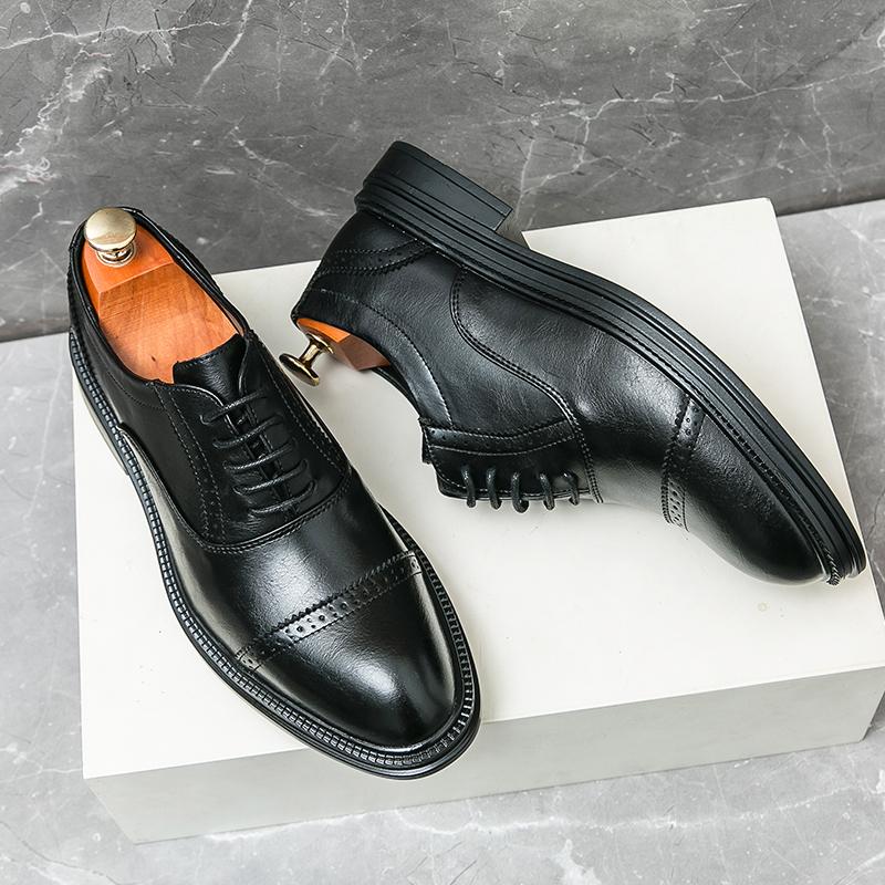 High End Party Dress Shoes Lightweight Men's Split Leather Shoes Luxurious Men’s Pointed Toe Shoes for Wedding Free Delivery