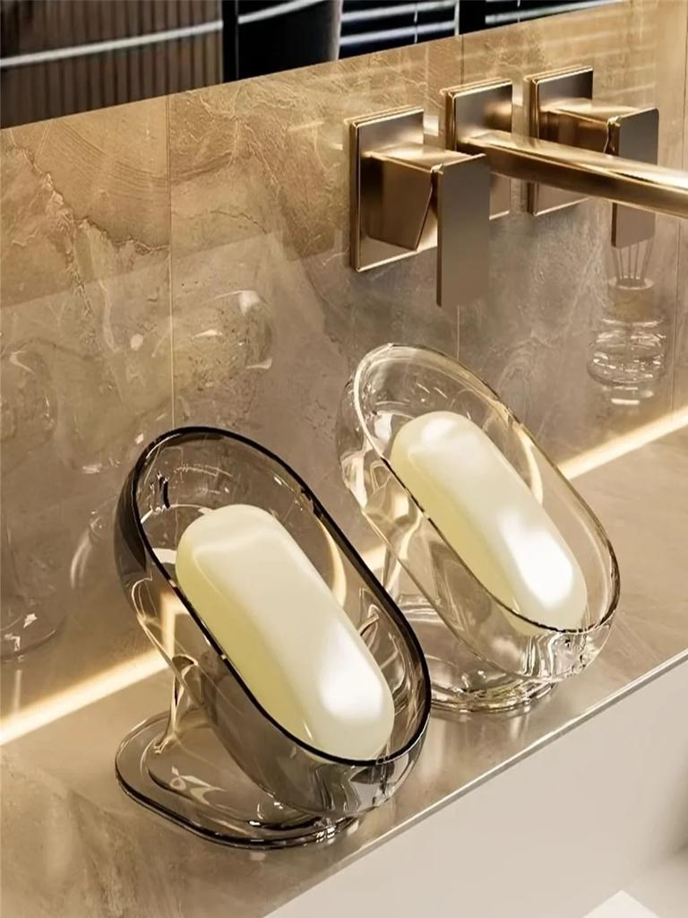 1 Stylish Lightweight Soap Dish - Durable Plastic Oval Design for Bedroom Decor & Bathroom/ Bathtub Accessories. Elevate Your Sp