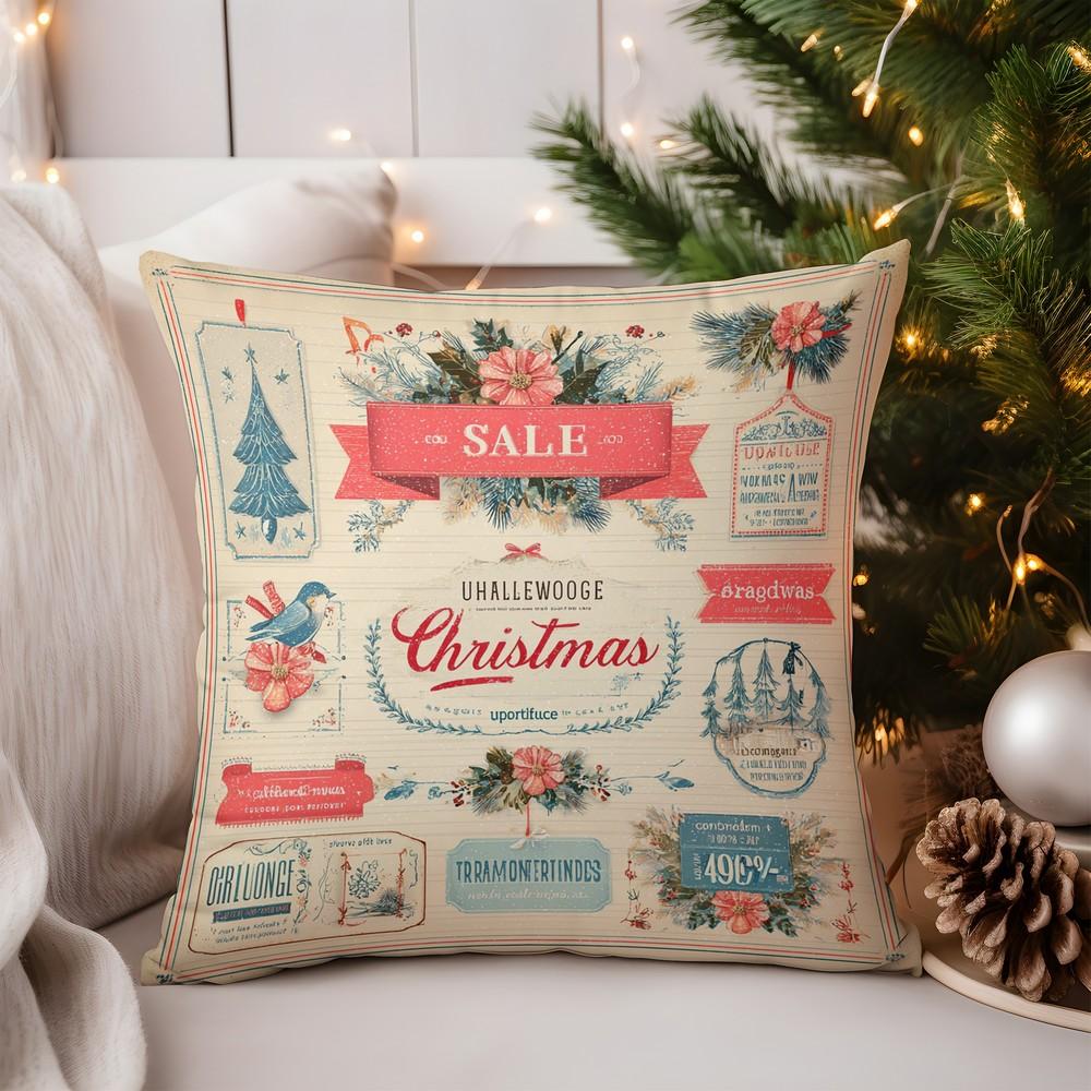 Home Decor Colorful Christmas Reindeer Decorative Pillow Cover Pattern Cushion Cover Suitable for Sofa Bedroom Car Pillow Cover