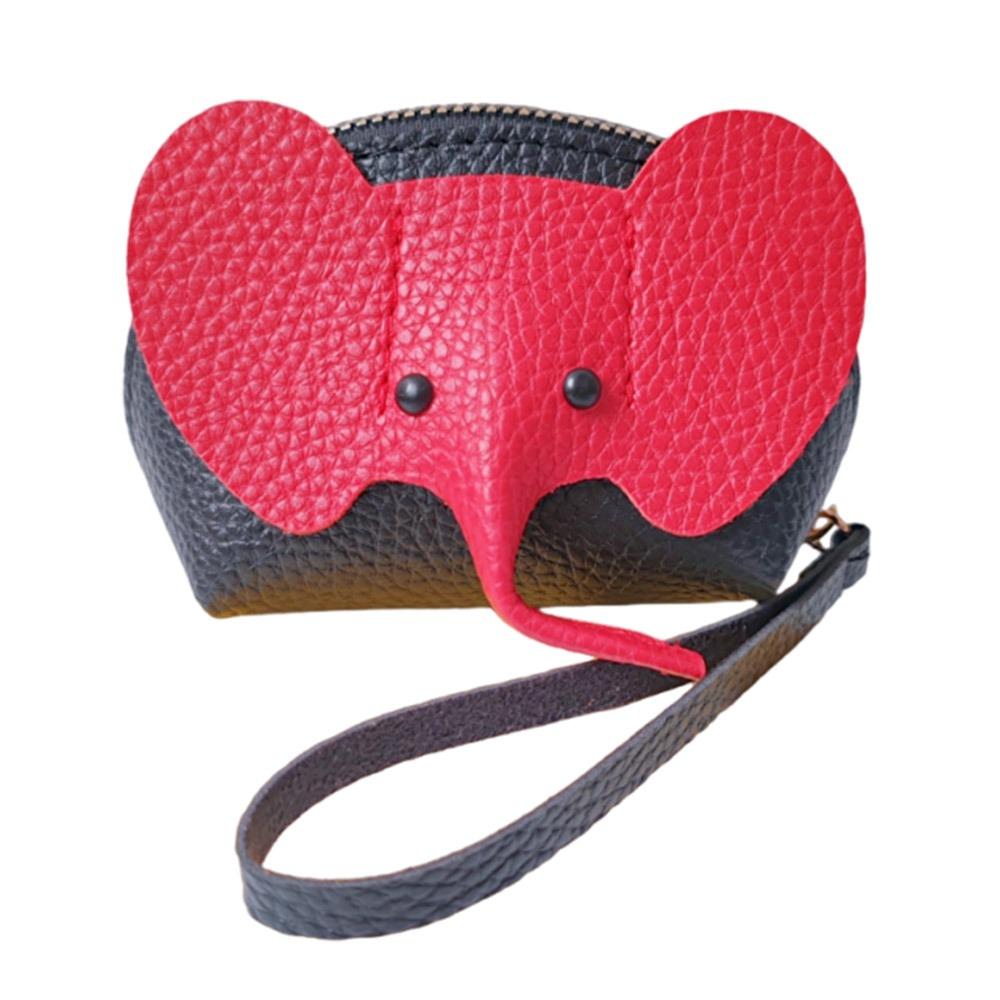 Pendant Design PU Leather Elephant Bag Multifunctional Zipper Closure Coin Purse Key Ring Creative Design Money Pouch Key Holder