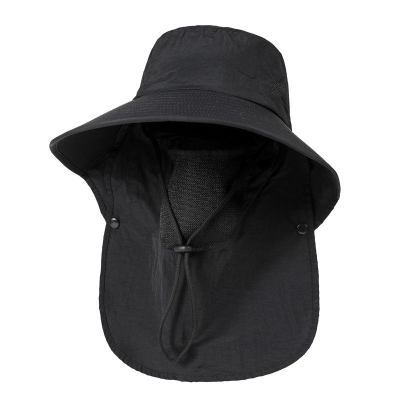Summer Outdoor Waterproof Breathable Fishing Hat Sun Hat Sunscreen Face Mask Removable Mask Big Eaves Neck Bucket Hat