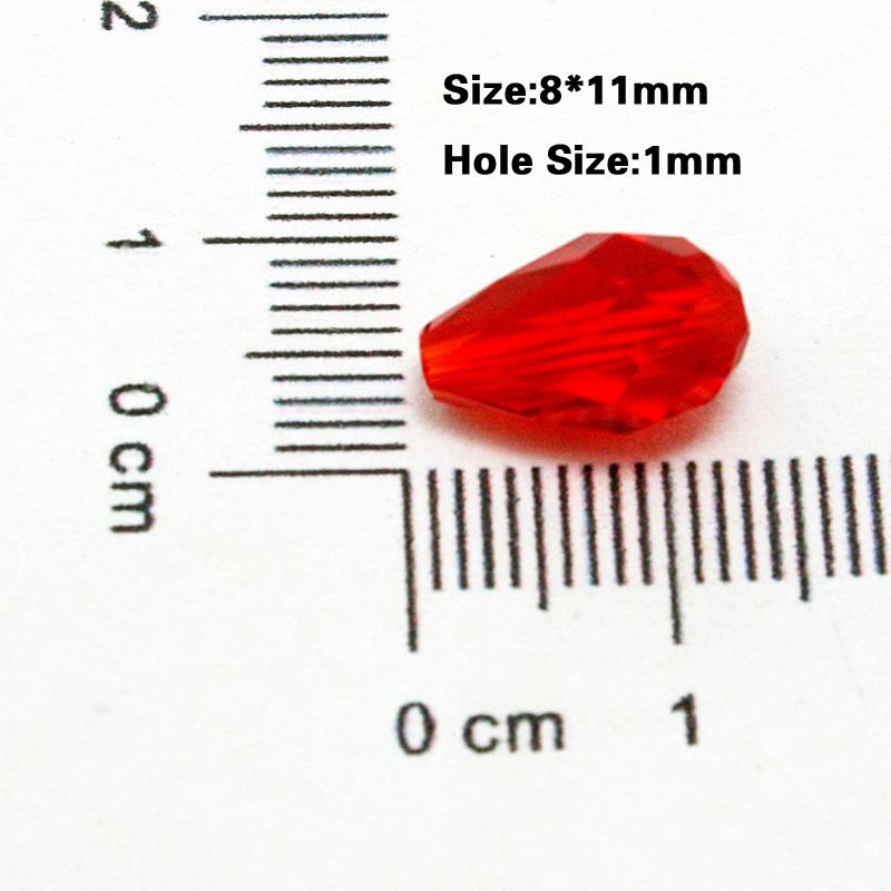 Grade A 10pcs Colour Faceted Glass Crystal Water Drop Beads for Bracelet Earring Jewelry Making
