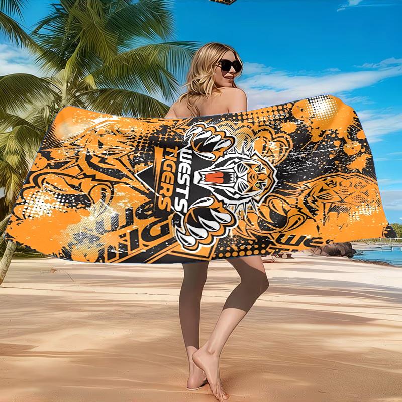 Wests Tigers Roar Stärke und Stolz Strandtuch, Schnelltrocknend, Pflegeleicht, Geeignet für Fitness und Strandurlaub, Sport-Essential