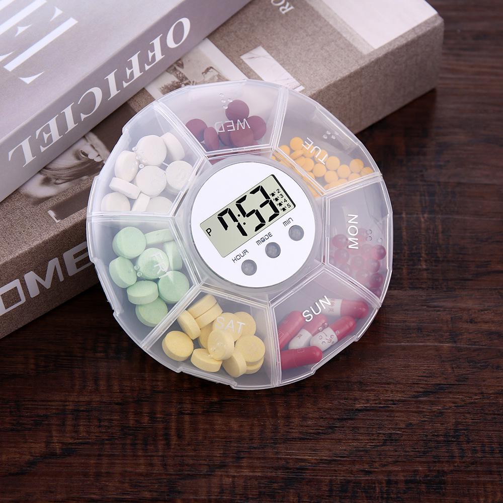 Portable 7-Compartment Weekly Pill Box with Electronic Sealed Design