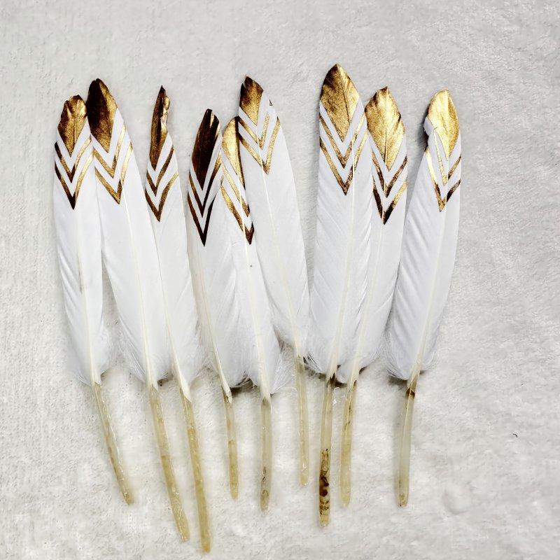 50 st Gåsfjädrar Guld Silver Plume Hantverk Naturlig DIY Plumas Smycken Bröllopsfest Hattar Heminredningstillbehör
