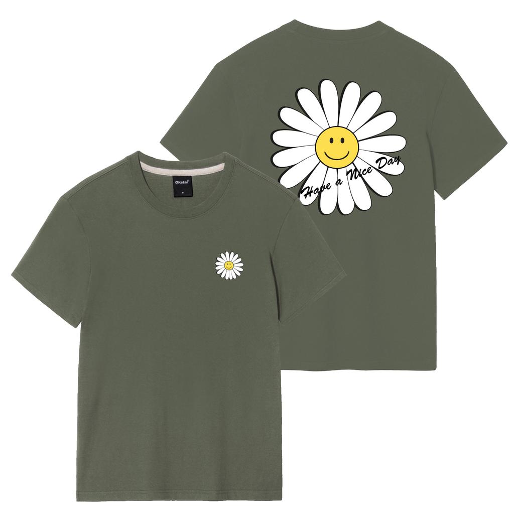 OKSTAR Nice Day Flower Short Sleeve Tee