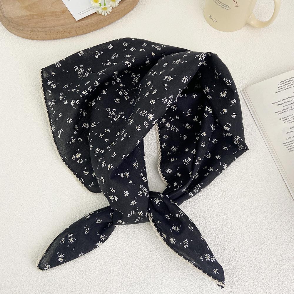 

Весенне-летний хлопково-льняной шарф: Свежий корейский ретро-стиль для шеи и волос