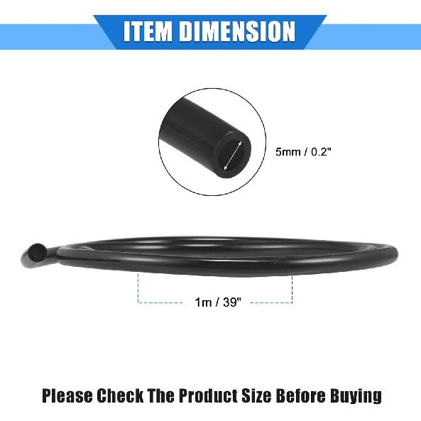 2 Stück Kraftstoffentlüftungsschlauch, 0,2"x39" 5mm x 1m Benzinleitung Kraftstoffschlauch Schlauch Universal für ATV Dirt Bike Go-Kart Langlebiges Polyurethan Schwarz