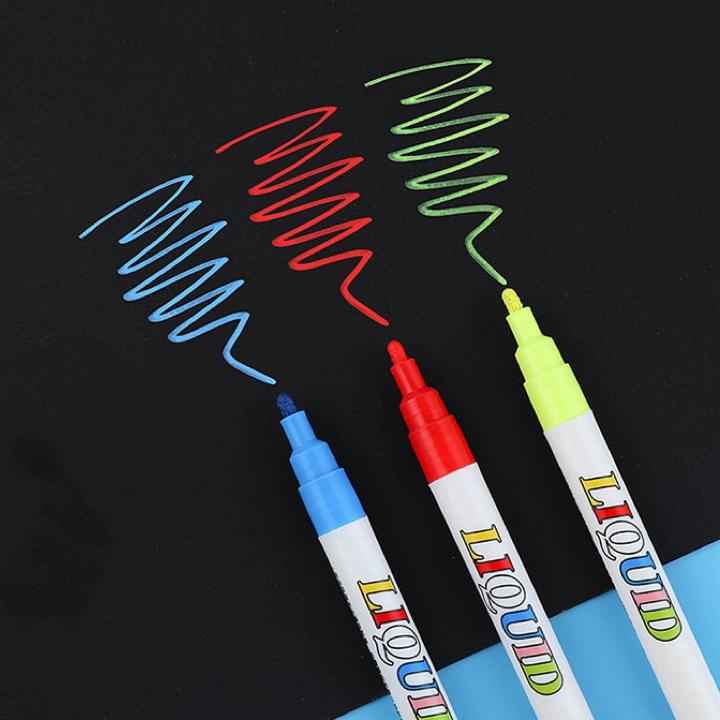 12 Stück Neonfarben Flüssigkreide-Marker für Tafel, Kreidetafeln, Glasfenster, abwischbar für Autos Ostergeschenk