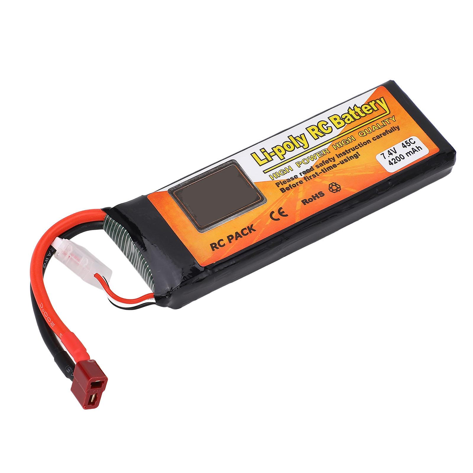

Акумулятор для дрона літієвий 7.4v 4200mah 45C 2S Lipo акумулятор з T-роз ємом для FPV RC квадрокоптера вертольота