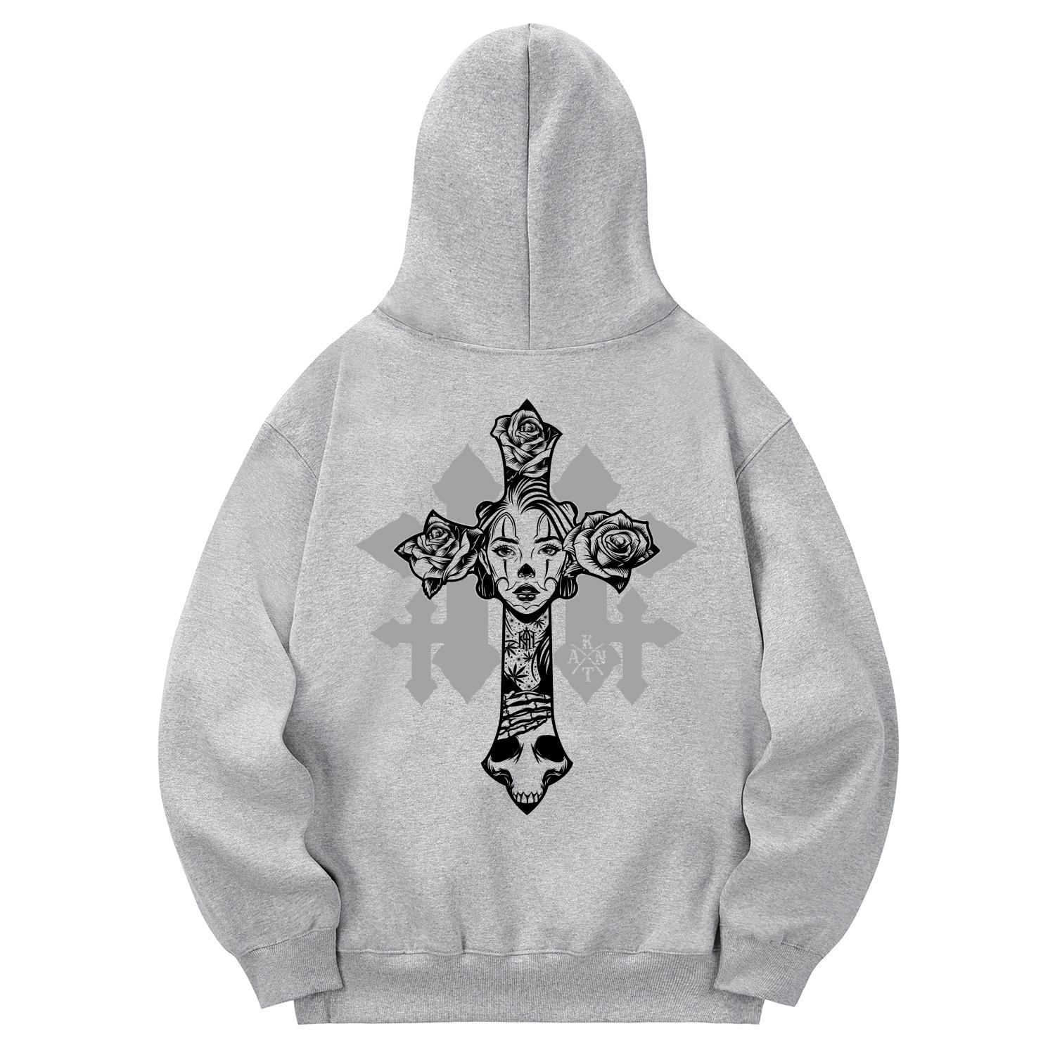Khan 6312 Khg0115 Худи с капюшоном из флиса Chicano Cross - Серый L