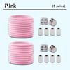 2Set Elastic Laces Sneakers Spring Lock Shoe Laces Without Ties Metal Buckle Laces Round No Tie Shoelaces Shoes Accessories