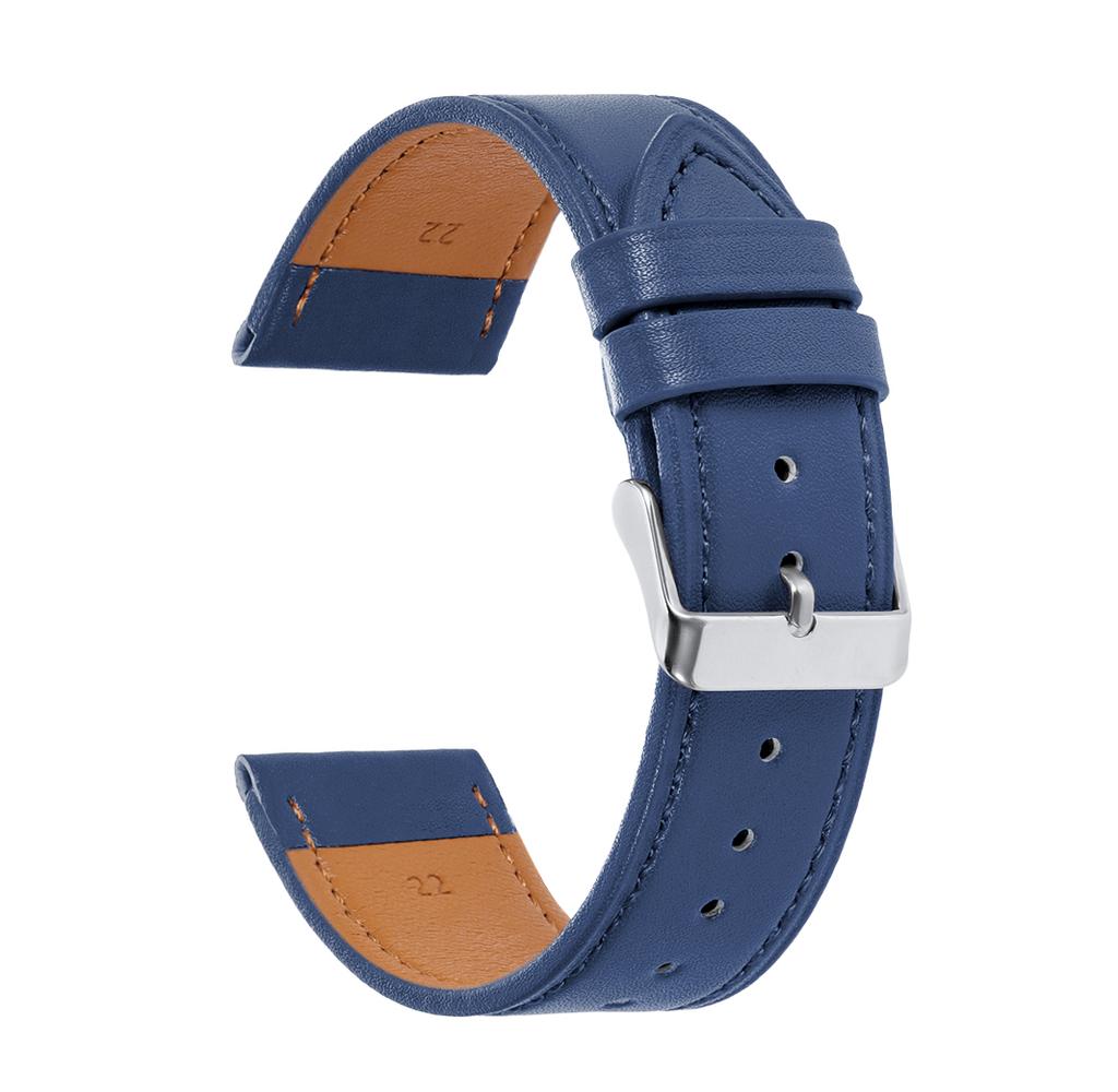 20mm 22mm Genuine Cow Leather Watch Band Black Brown Blue Watch Strap Men's Women's Soft Business Replacement Bracelets Belt
