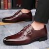 British Monk Strap Loafers New Men Pointed Belt Buckle Leather Shoes Male Designer Formal Wedding Dress Homecoming Footwear