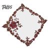 Heat Resistant Coasters Square Lace Placemat for Dining Table, Embroidered Mesh Table Embroidery Placemats Mat, Retro Floral Decorative Coaster