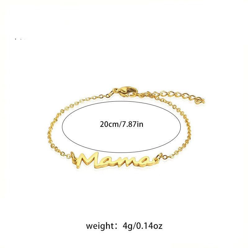 Elegant Mama Letter Bracelet – Personalized Beaded Jewelry, Perfect for Mother's Day Gift