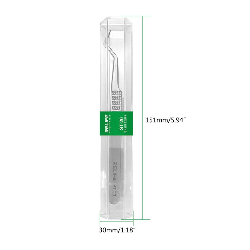 1PC Anti-static Tweezers RELIFE ST-20 Tweezers Stainless Steel Tweezers for Electronics Repair Soldering