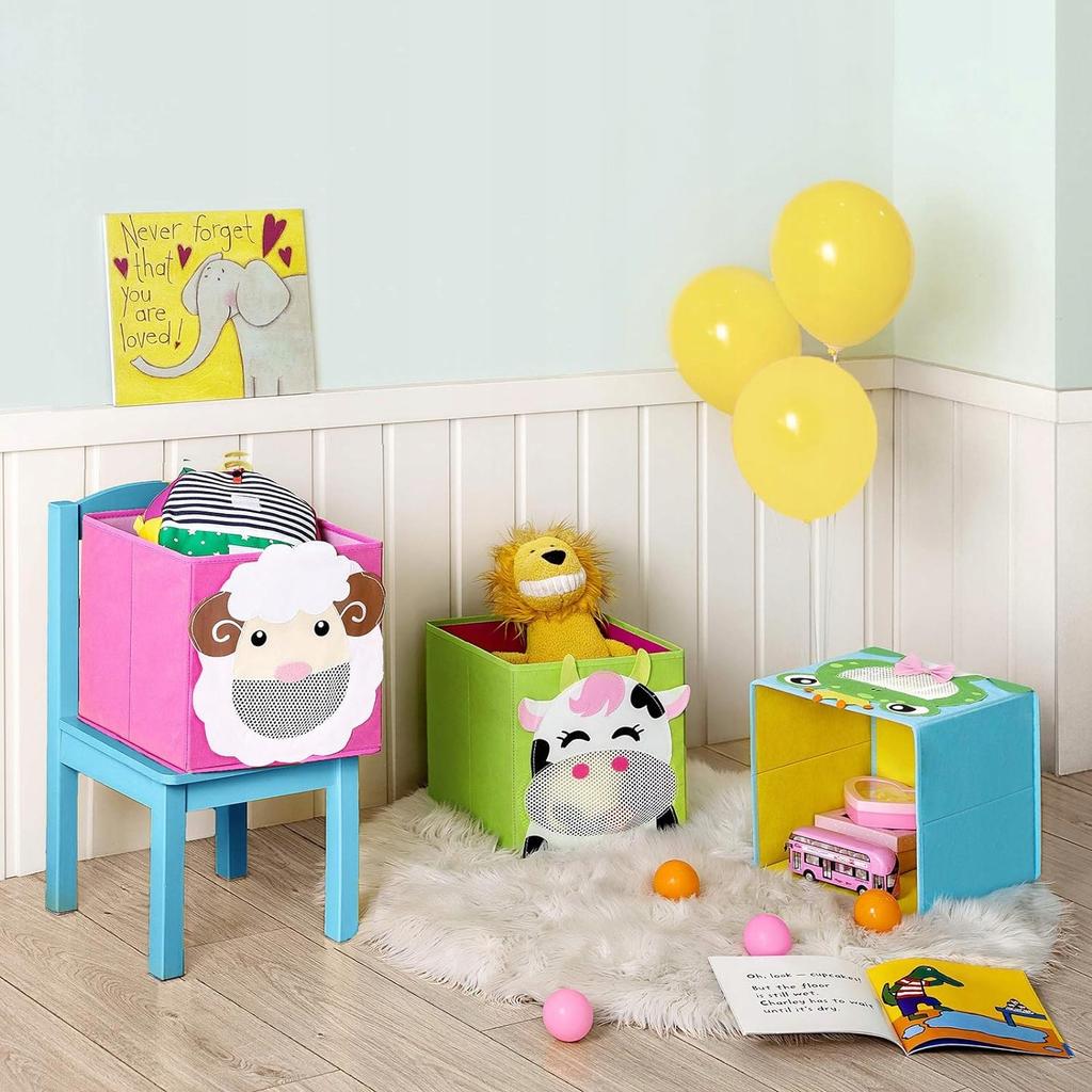 Foldable toy boxes, lego blocks, material, for children, large, 3 PCS