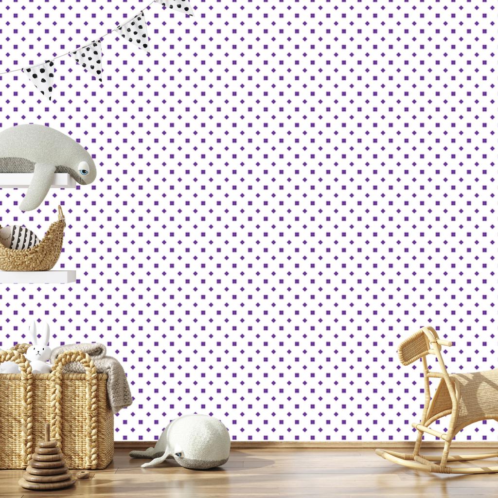White and Lavender Dots Wallpaper for Living Room and Bedroom 50x1000