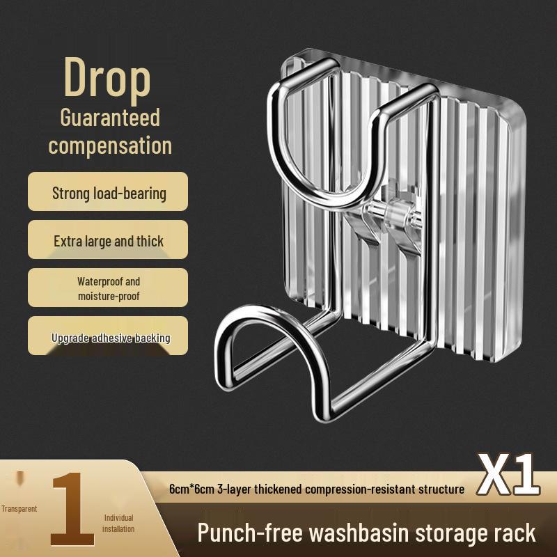 

Настенная полка для хранения в ванной комнате с крючком для умывальника прозрачный белый