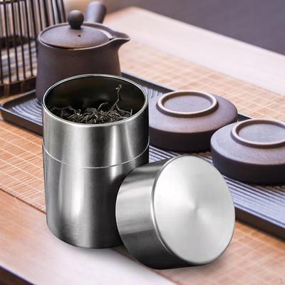 Elegante juego de recipientes de acero inoxidable para almacenar té y café